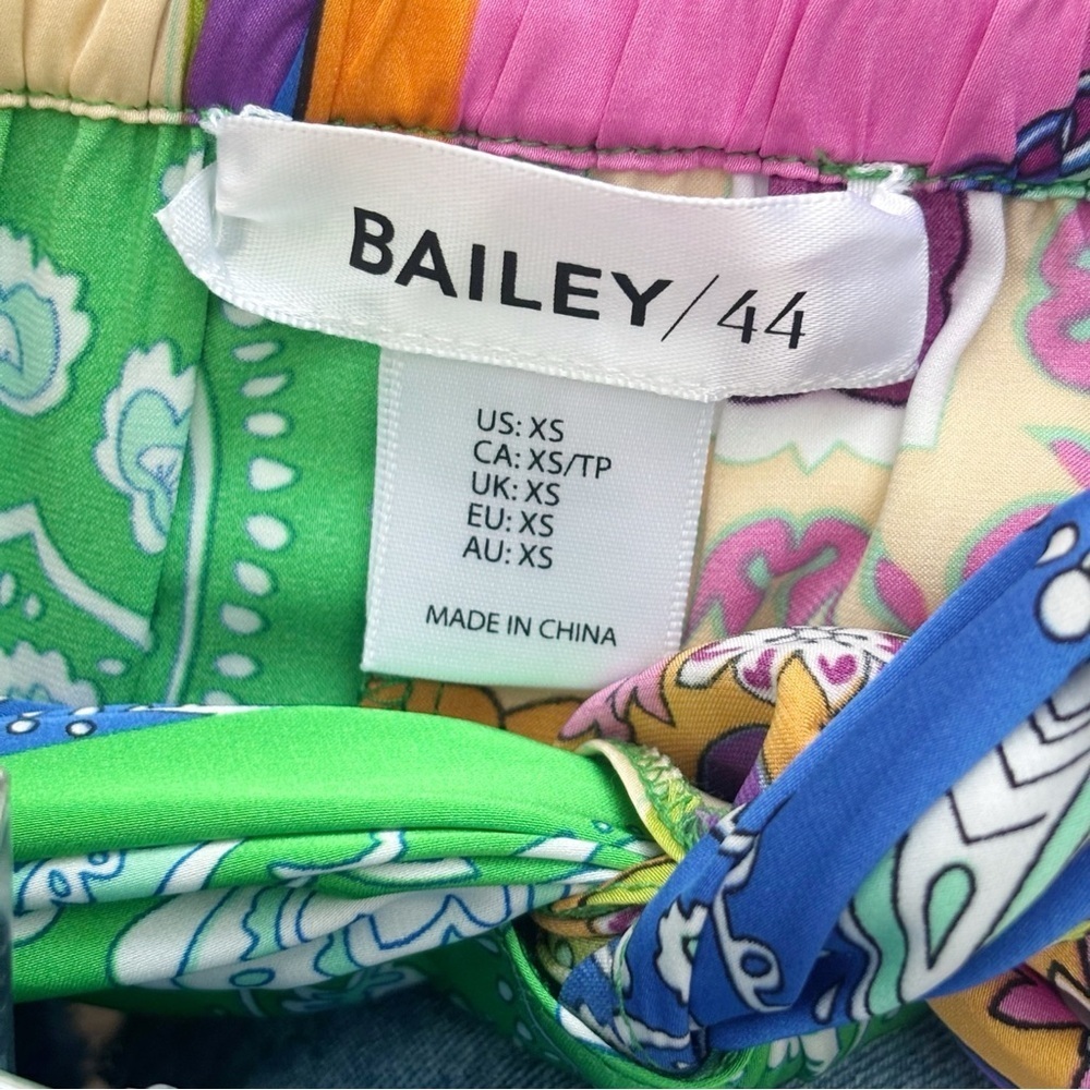 Bailey 44 Bold Mixed Patchwork Satin Midi Skirt XS Summer Resortwear - Picture 6 of 9